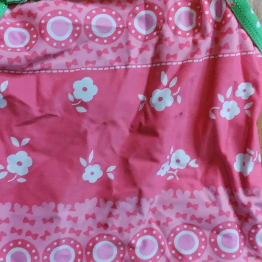 Floatimini Tankini 3T Pink Green Summer Swim Top Adjustable Straps